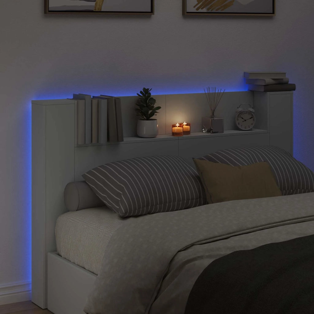 Testata con Mobile e LED Bianco 160 x 16,5 x 103,5 cm