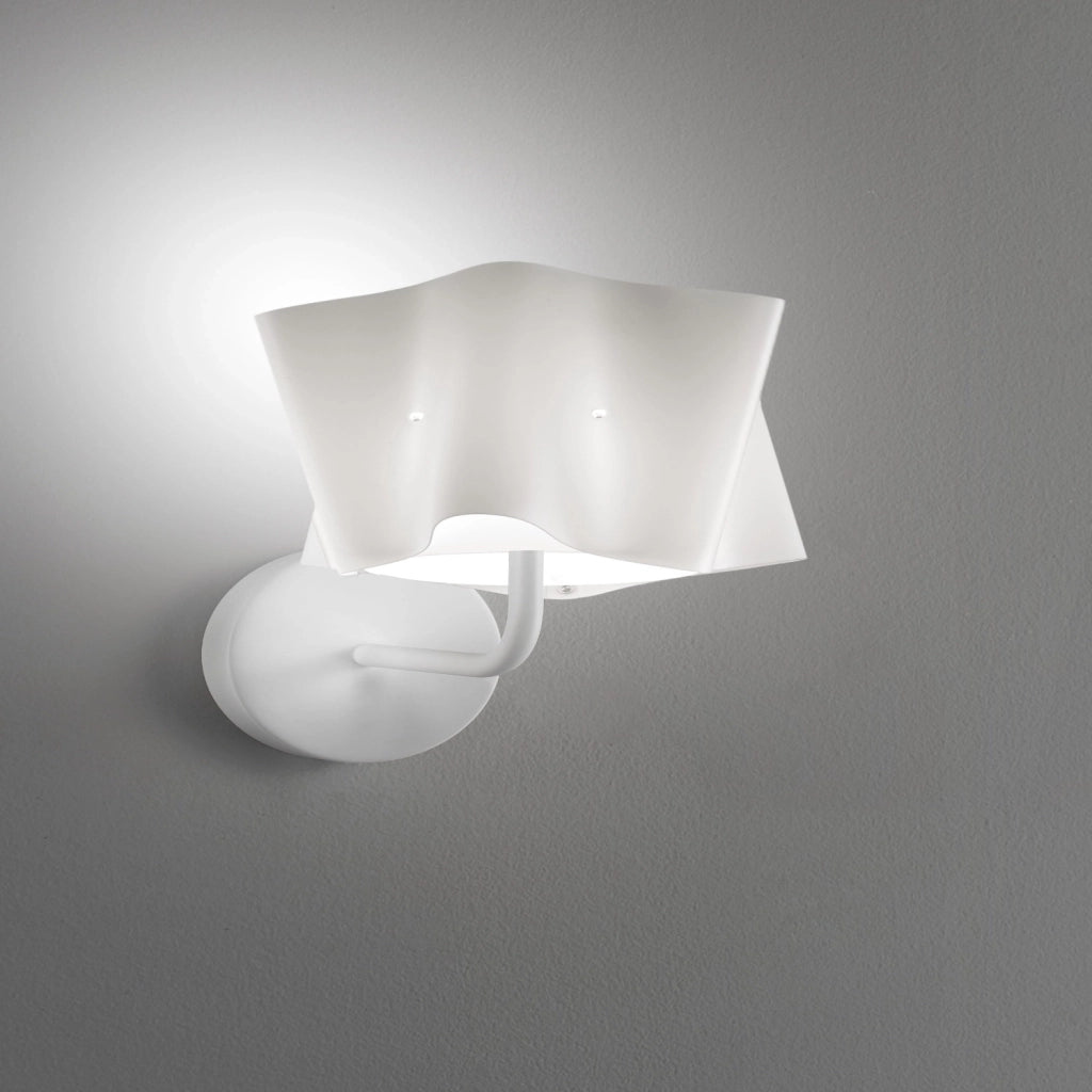 Applique Moderna Folio Polilux ® Bianco E Metallo 1 Luce E27