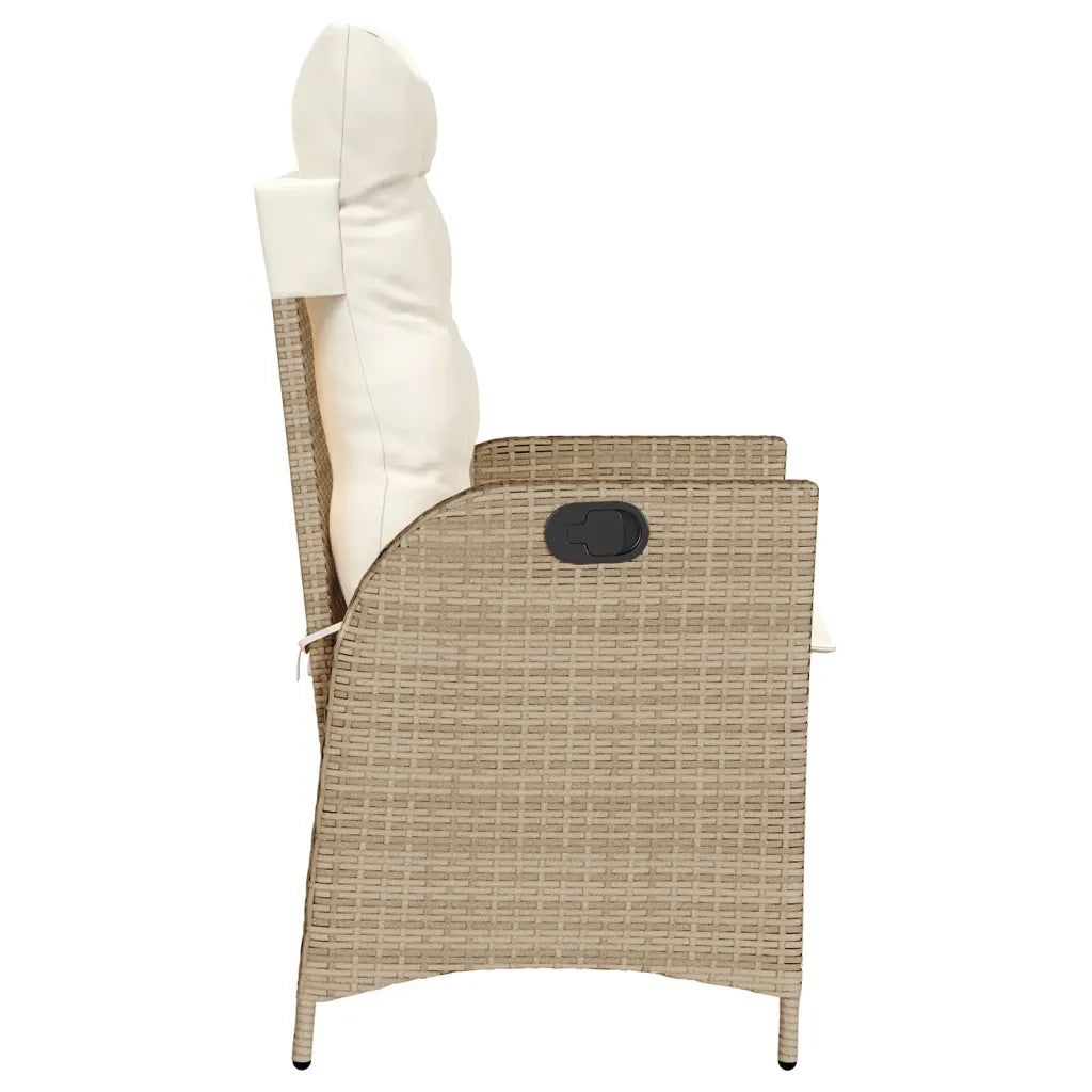 vidaXL Sedie Reclinabili da Giardino 2pz con Cuscini Beige Polyrattan