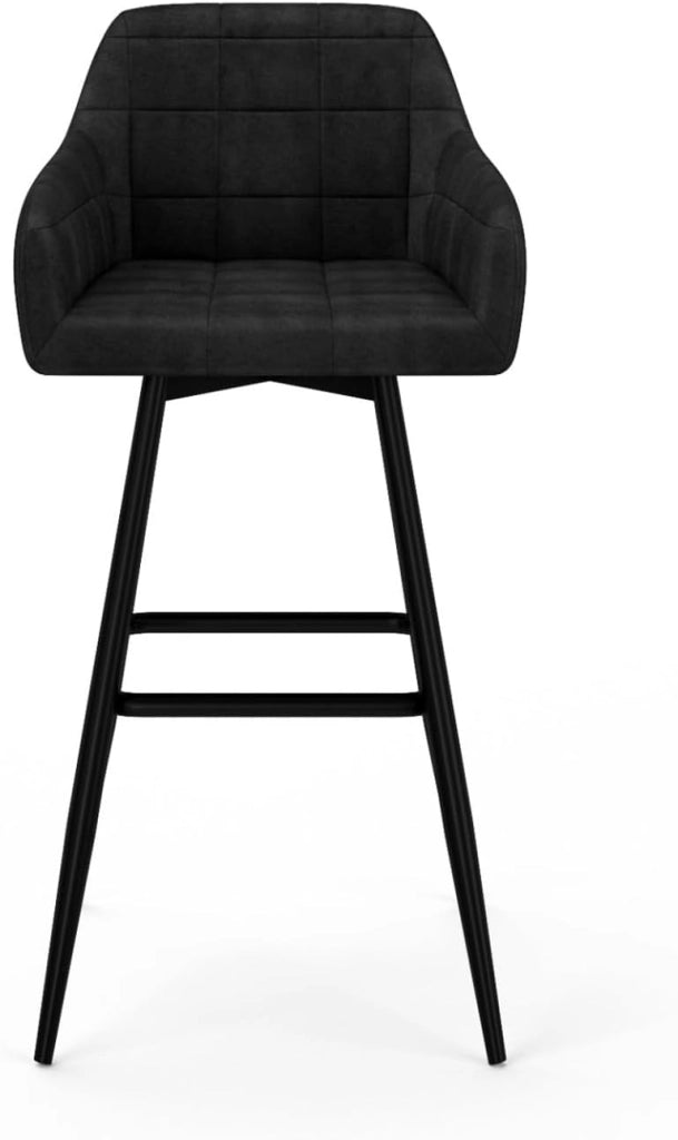 Set di 4 sgabelli da bar MADY con braccioli in velluto nero