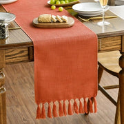 Decorazione per Tavola di Terracotta in Stile Rurale con Piume Autunnali, 33x183 cm