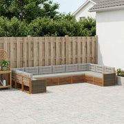Set divani con cuscino 10 pcs Legno di Acacia Massello