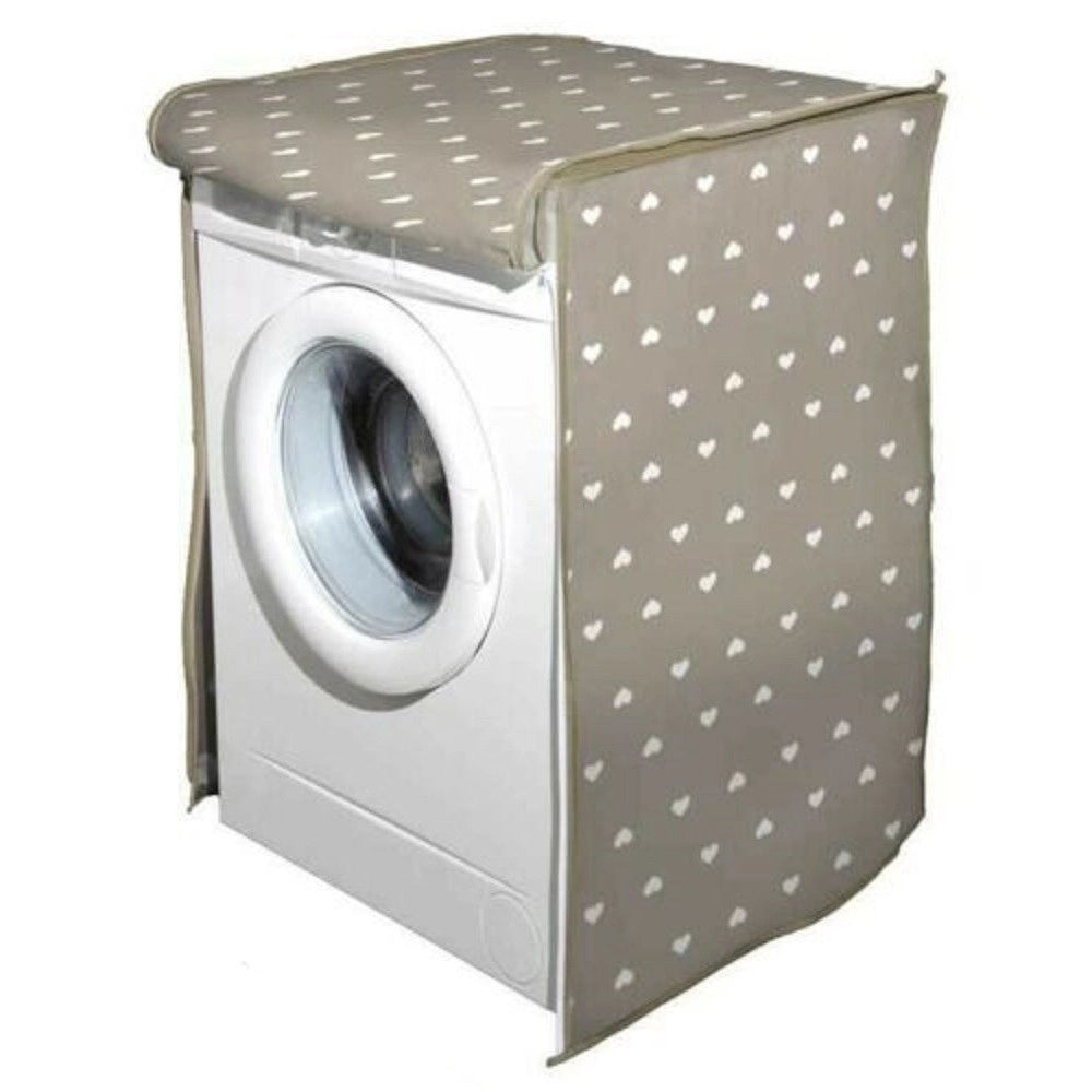 Trade Shop - Copri Lavatrice Prottetivo 62x58x85 Cm Telo Imbottito Cerniera Zip Cuori 736810 -