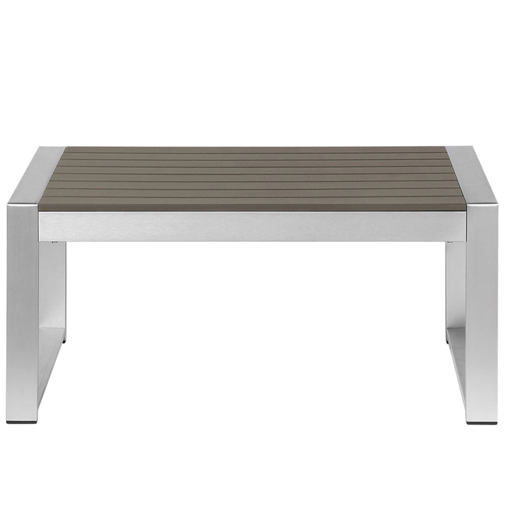 Tavolino da Esterno in Alluminio Grigio Scuro 90 x 50 cm Struttura in Metallo Piano Sintetico Moderno E Minimalista
