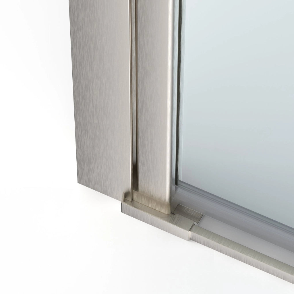 Box doccia 110 cm apertura a SOFFIETTO nicchia H200 cm cristallo 6mm profilo SATINATO LIAM