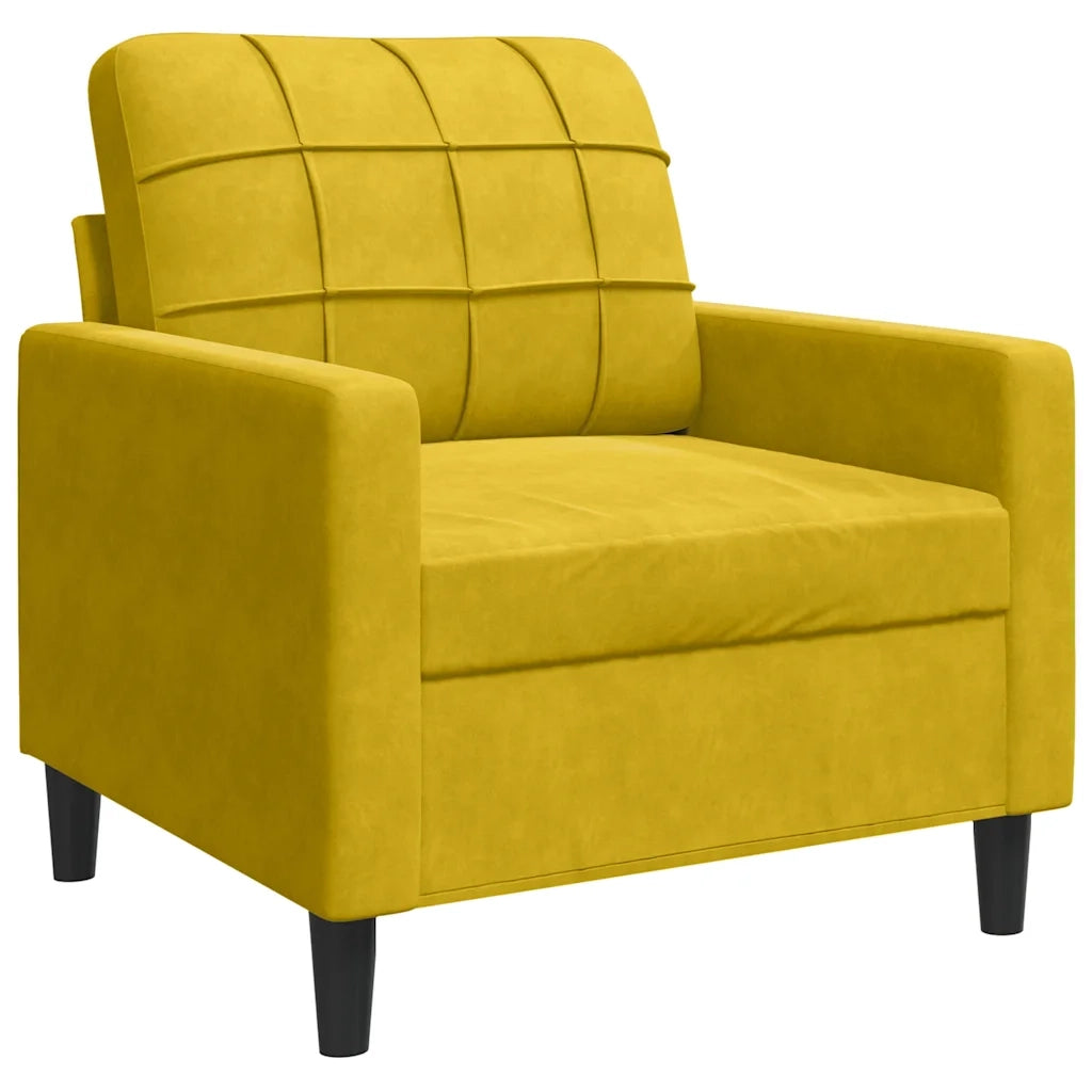 vidaXL Set di Divani 3 pz con Cuscini giallo in Velluto
