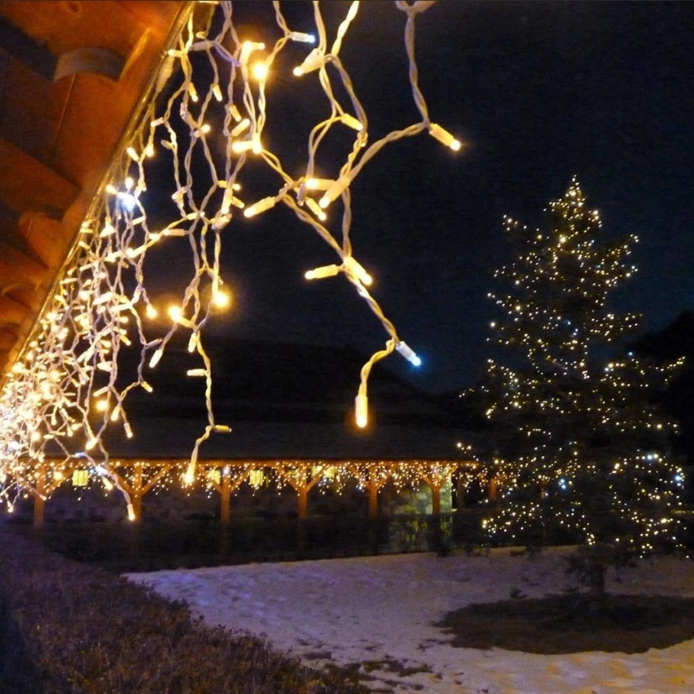Trade Shop - Tenda Luminosa Natalizia 150 Led Con Flash Bianco Caldo 3mt Esterno Prolungabile -