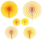 Set di Asciugamani di Carta in 12 pezzi - Decorazione di Festa - Disegno Circolare - Accessori per Eventi - Giallo - Decorazione di Festa