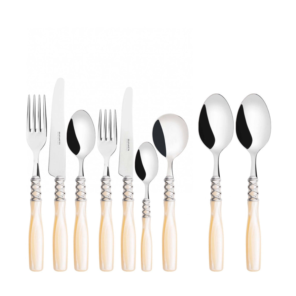 ARIANNA Ghiera Argento Anticato, Posate Set 44 Pz, Scatola