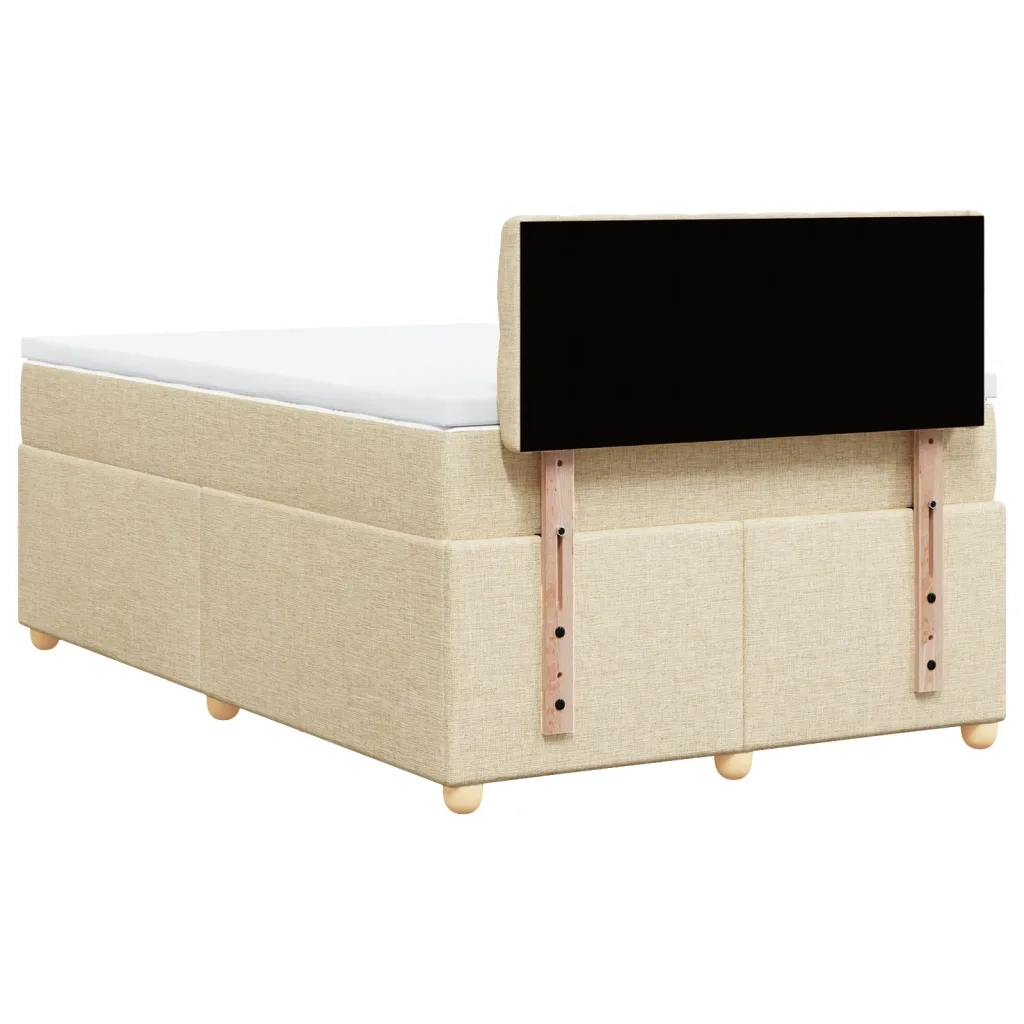 Giroletto a Molle con Materasso Crema 120x200 cm in Tessuto