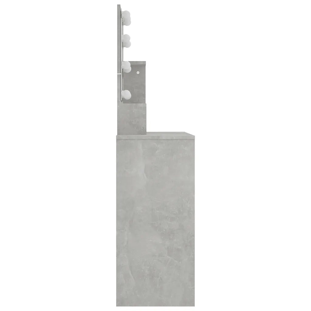 Toeletta | Tavolo da Trucco con LED Grigio Cemento 86,5x35x136 cm