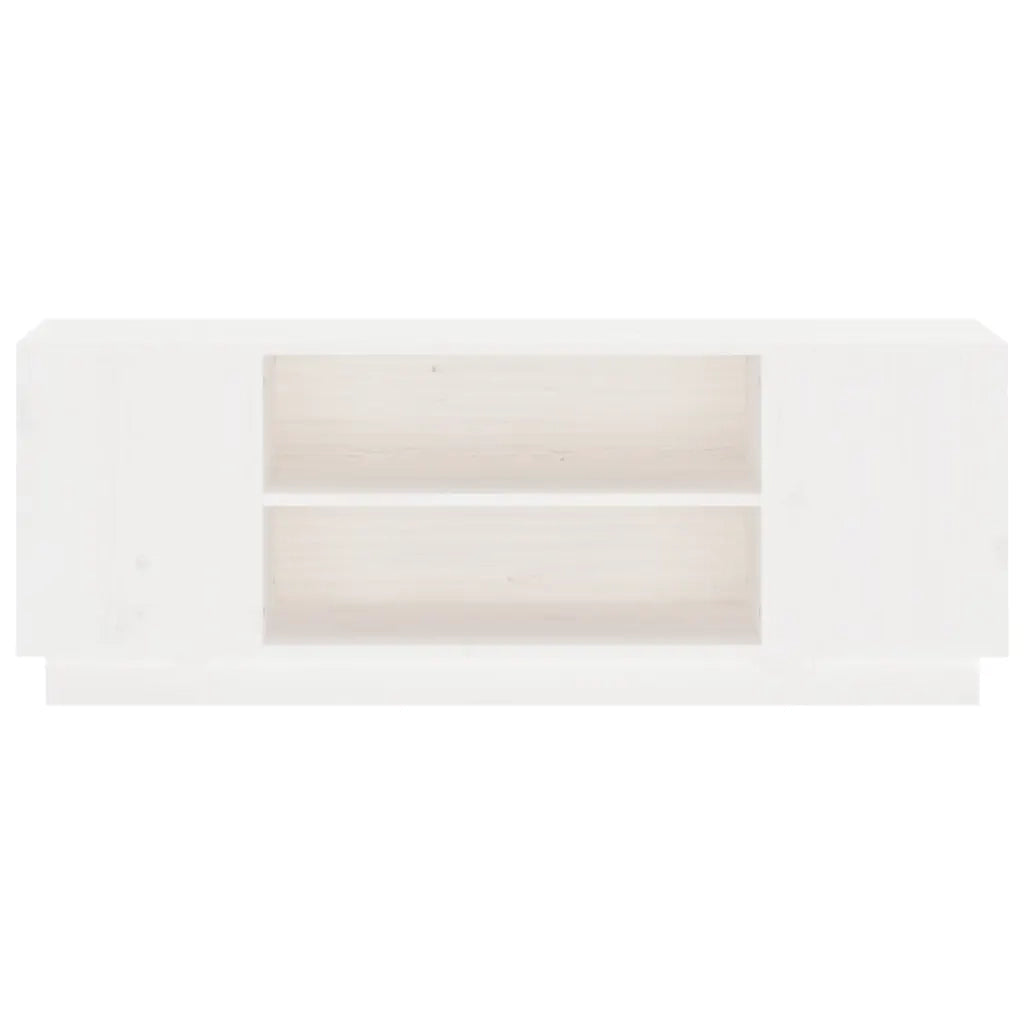 Mobile Porta TV Bianco 110x35x40,5 cm in Legno Massello di Pino cod mxl 26128