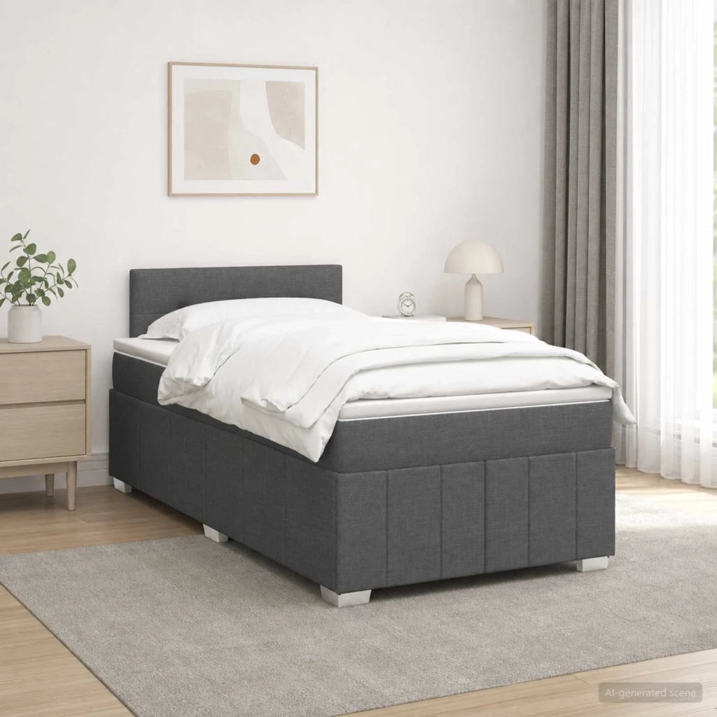 Letto box spring con materasso Grigio Scuro 120 x 190 cm 3452629