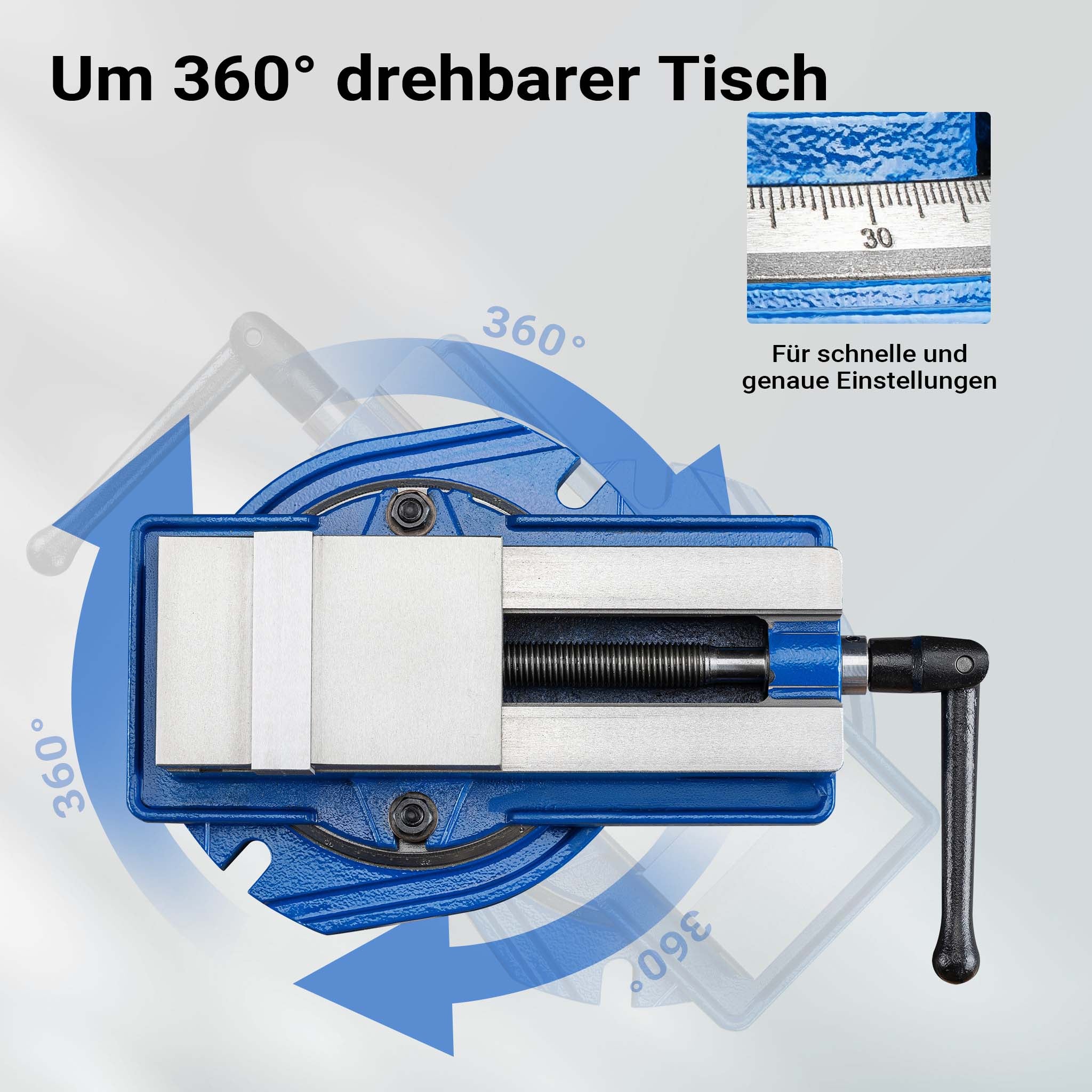 Morsa di precisione per macchinari 100 mm con base girevole Per lavori precisi Da banco