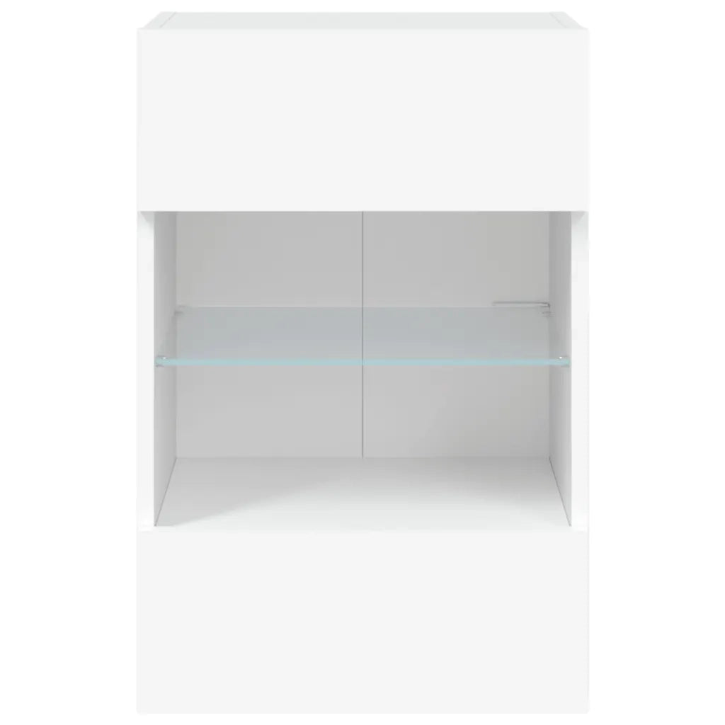 Mobile TV a Parete con Luci LED Bianco 40x30x60,5 cm 837078