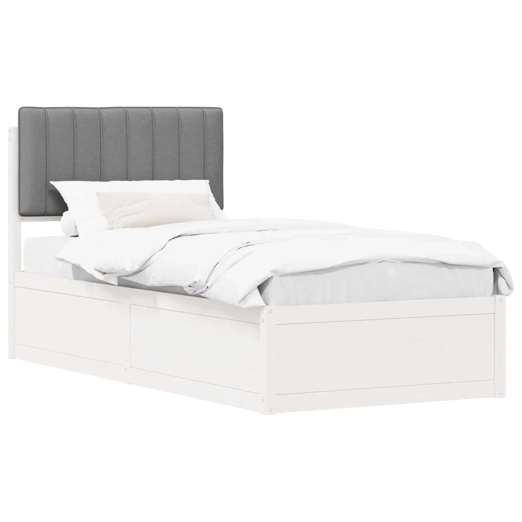 Letto con Testiera Rivestita Grigio chiaro 90 x 190 cm 877808