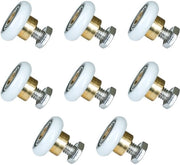 Set di ruote per porte scorrevoli in acciaio inossidabile - 8 pezzi - ruote con ruote POM - diametri 19 mm/23 mm/25 mm/27 mm - porte scorrevoli - materiale resistente - ruote per porte scorrevoli
