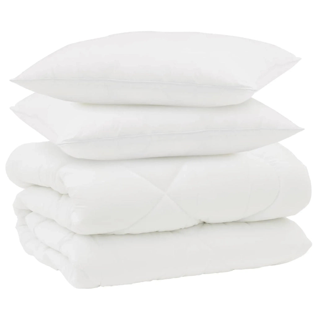 Duvet Invernale con cuscino 3 pcs Bianco Microfibra 3377758