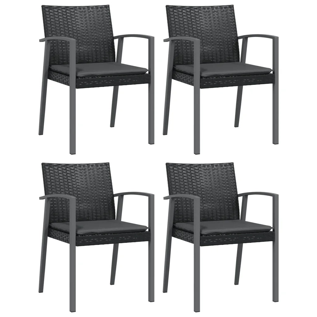 Set Pranzo da Giardino 5pz con Cuscini in Polyrattan e Acciaio 3186991