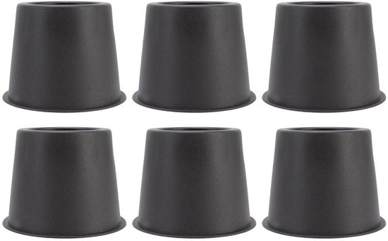 Altiportatori per letto 6 pezzi - Gomme anti vibrazioni - Plastica - 13 x 10 cm - Massima capacità 907 kg - Assorbenti di urti - Altiportatori per letto