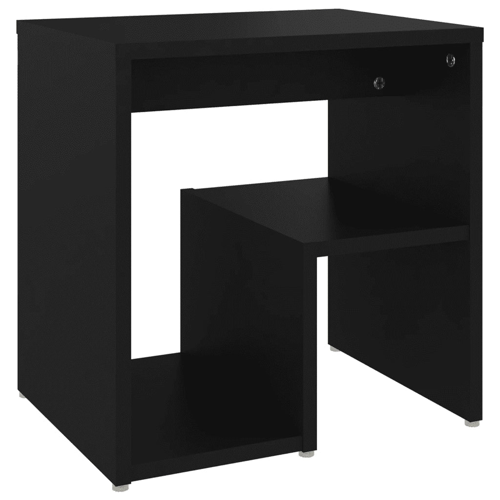 Set di 2 Comodini | Armadio da Notte | Mobiletto da notte Neri 40x30x40 cm in Legno Multistrato