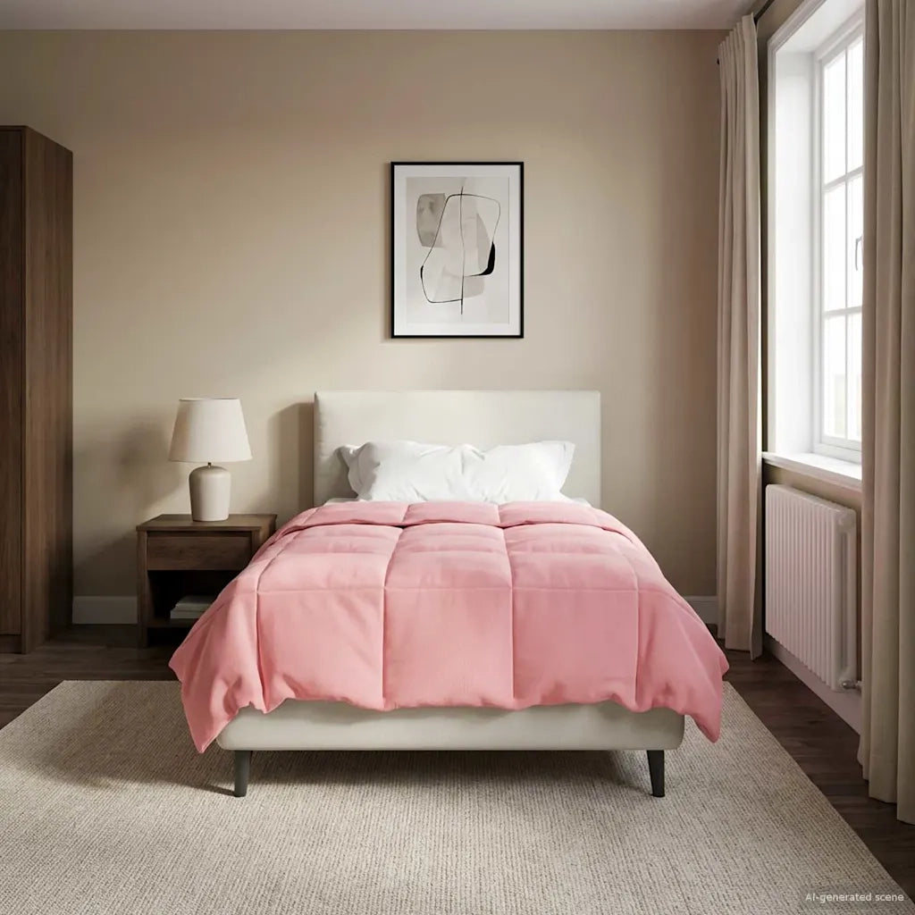 Duvet Invernale Trapuntato Rosa 135 x 200 cm Microfibra 42026109