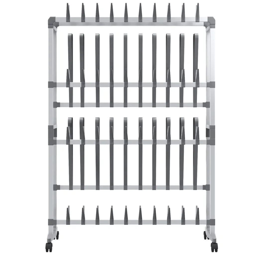 Scarpiera con Ruote-Scaffale per scarpe Argento 89x27x120 cm