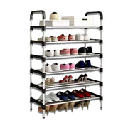Trade Shop - Scarpiera Scaffale A 6 Ripiani Salvaspazio Organizer Ordina Arredo Scarpe In Acciaio -