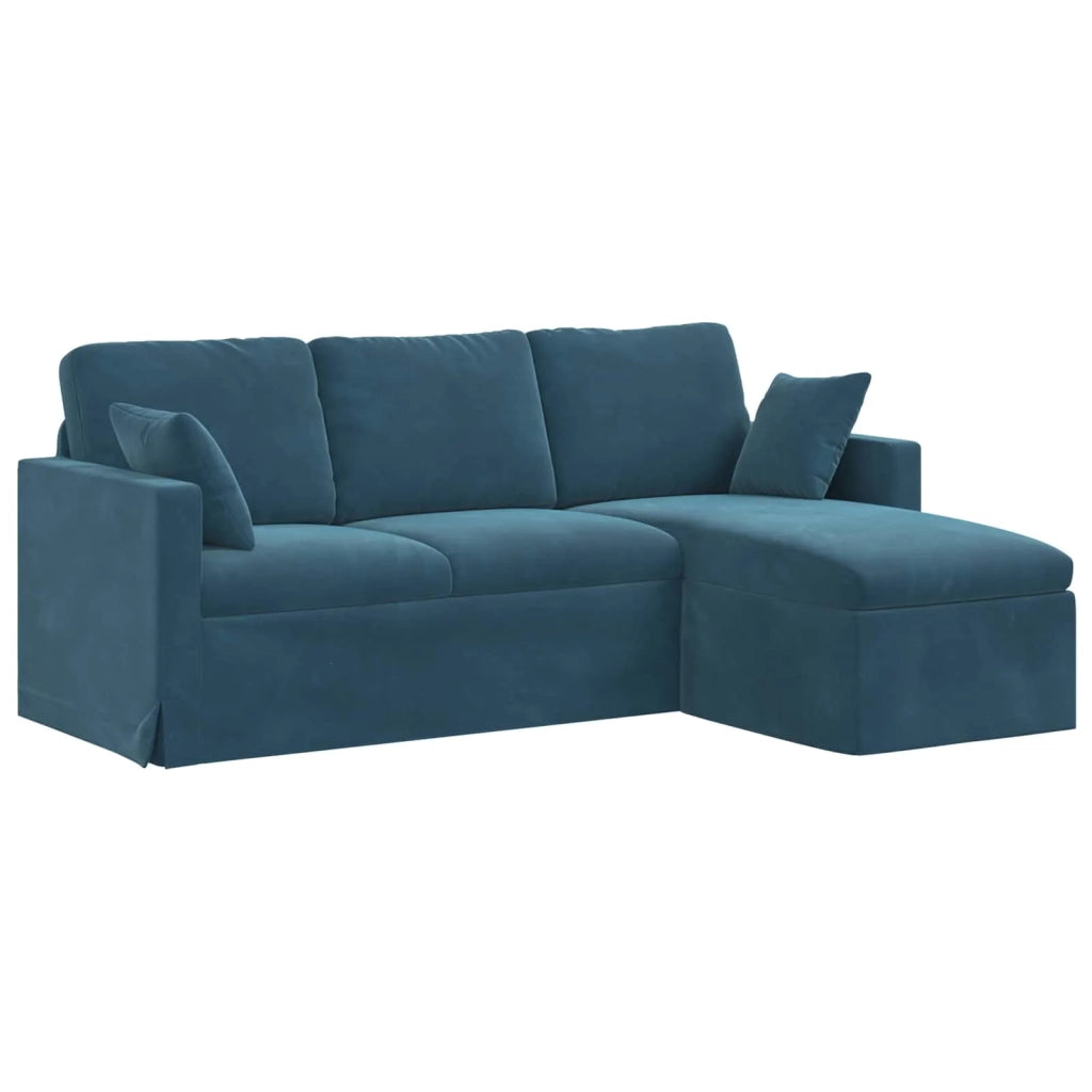 Divano Blu 198 x 134 x 80 cm Velluto
