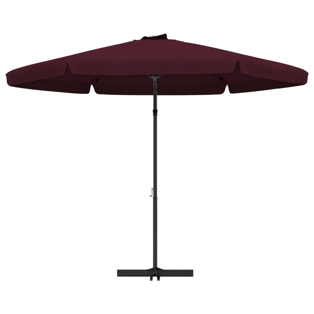 Ombrellone da Giardino con Palo in Acciaio 300 cm Rosso Bordò 47316