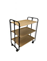 Carrello da cucina pieghevole nero con ruote BAUHAUS 3 ripiani