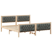 Letto matrimoniale | Letto per adulti | Struttura del letto Grigio scuro 160 x 200 cm Pino massello