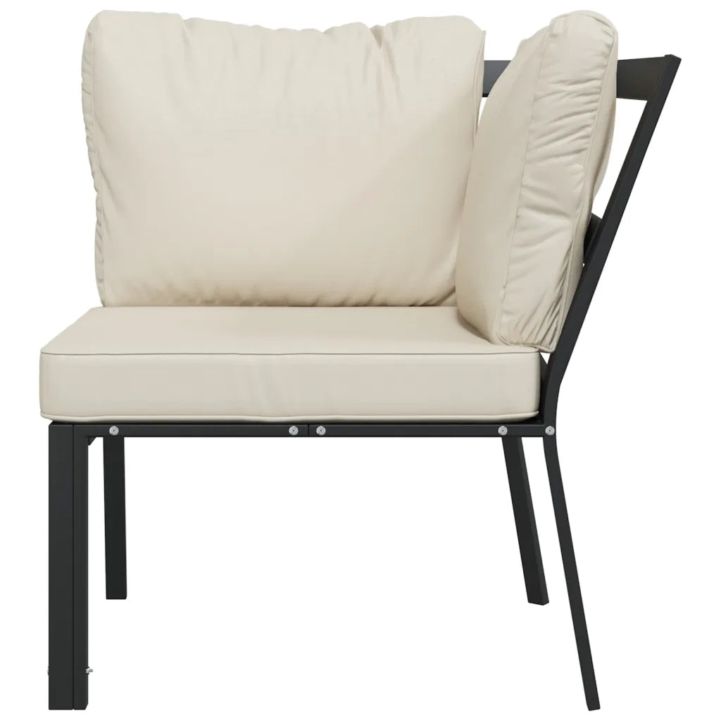 Sedia da Giardino con Cuscini Sabbia 76x76x79 cm Acciaio CFW1873225