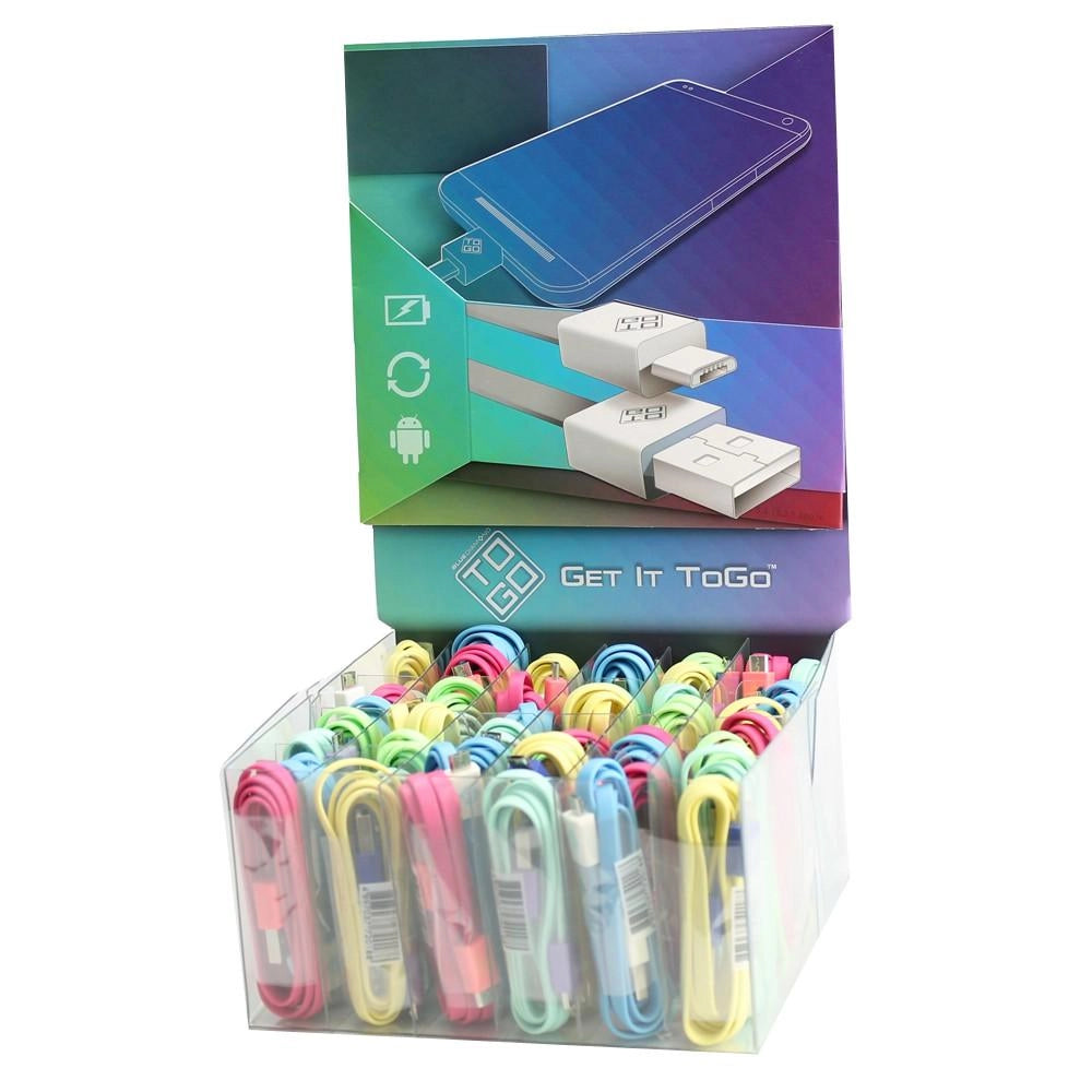 Espositore 48 Cavi Flat USB A / Micro USB B Multicolor