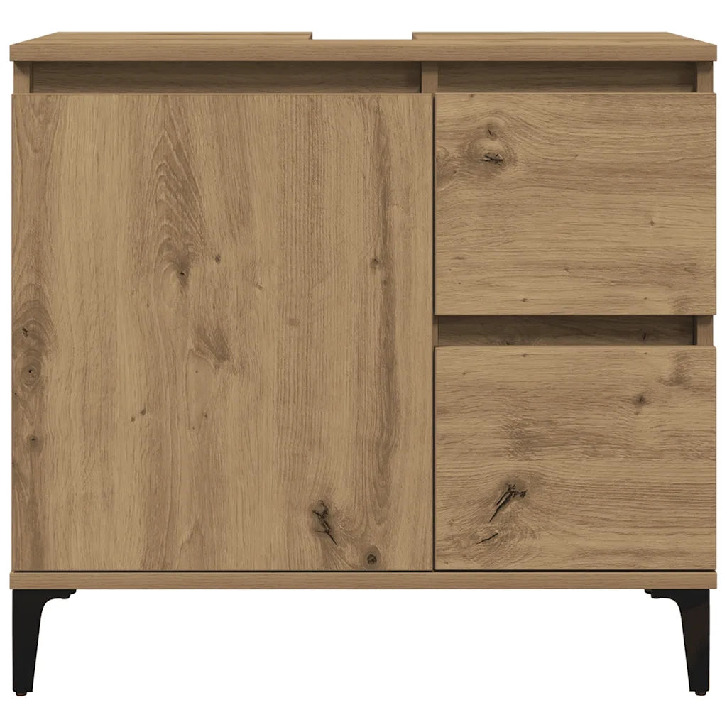 Mobile Sottolavabo Rovere Artigianale 65x33x60 cm in Truciolato 857124