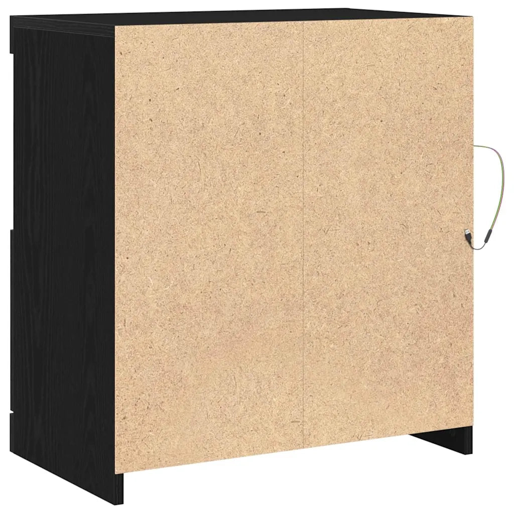 Credenza | Madia LED Nero 60,5 x 37 x 67 cm Legno multistrato