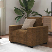 Poltrona Sofa con cuscino Marrone Pelle sintetica e Legno 4105108