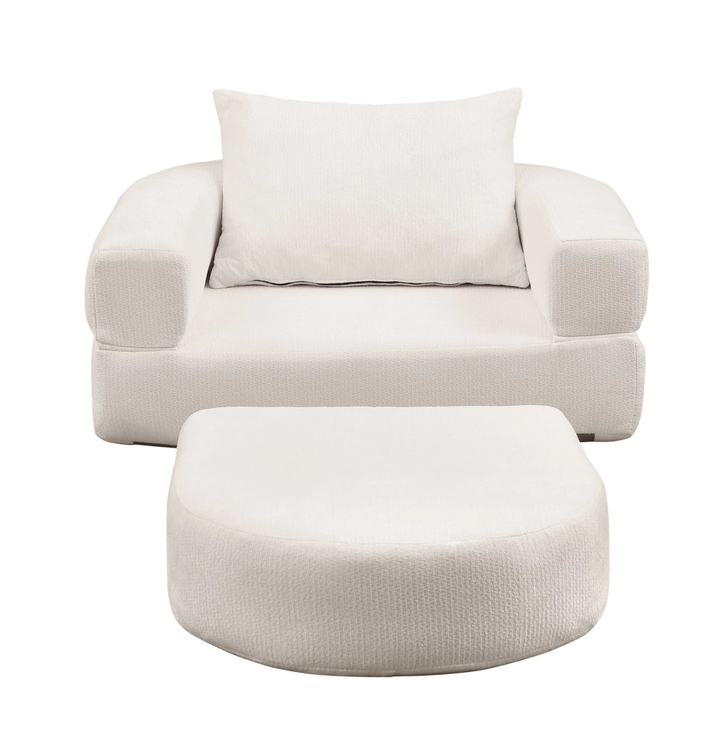Divano modulare in ciniglia beige