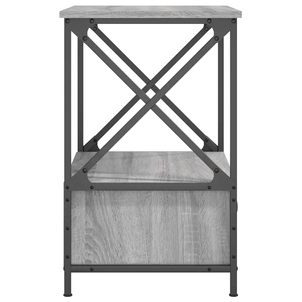 Comodini 2 pz-Set di 2 Tavolino da notte Grigio Sonoma 50x41x65 cm in Legno Multistrato