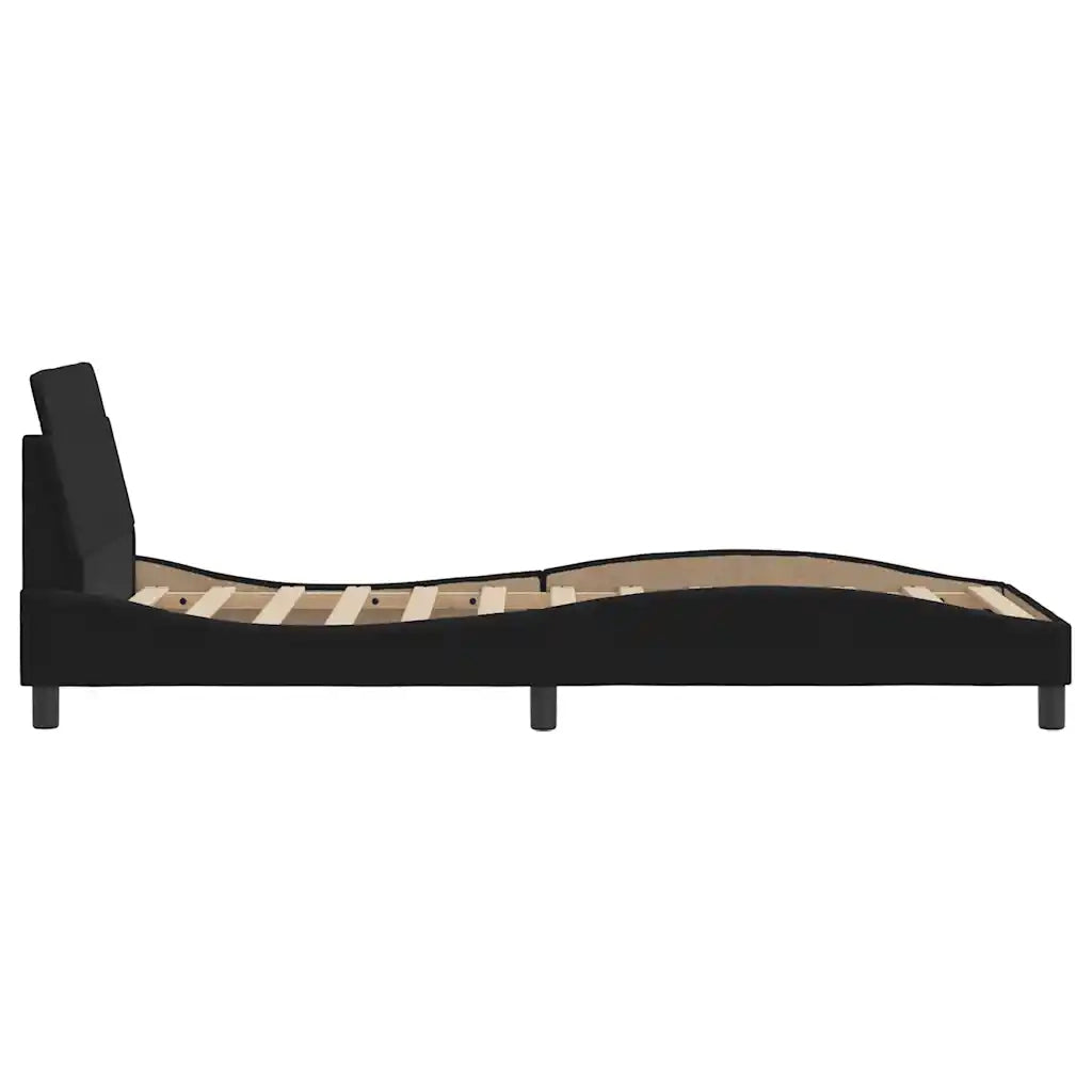 Giroletto con Testiera Dover Nero 90x190 cm Velluto 373094