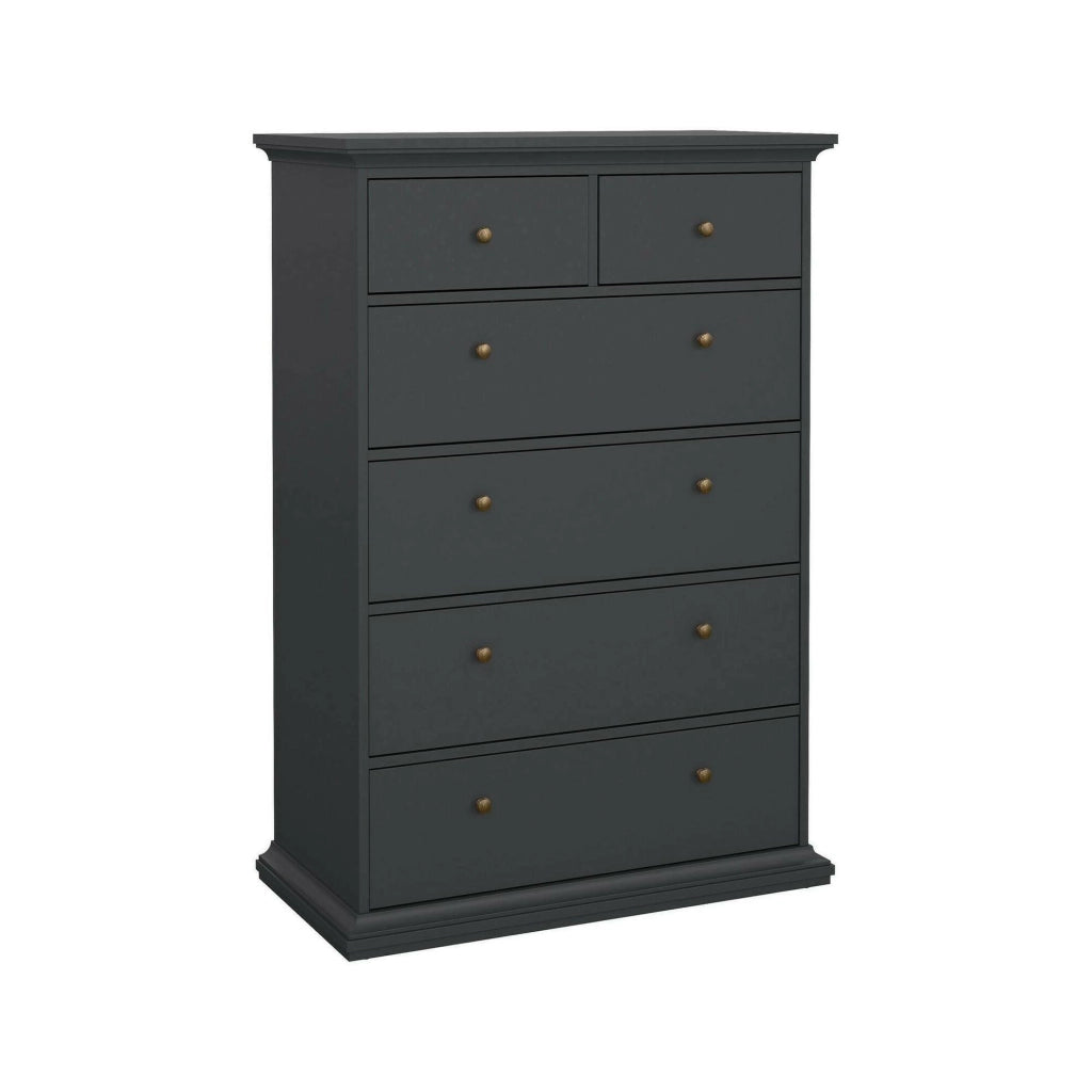 Cassettiera Gaetana, Settimino multiuso, Comò camera da letto, Mobile con cassetti, 96x49 h139 cm, Grigio