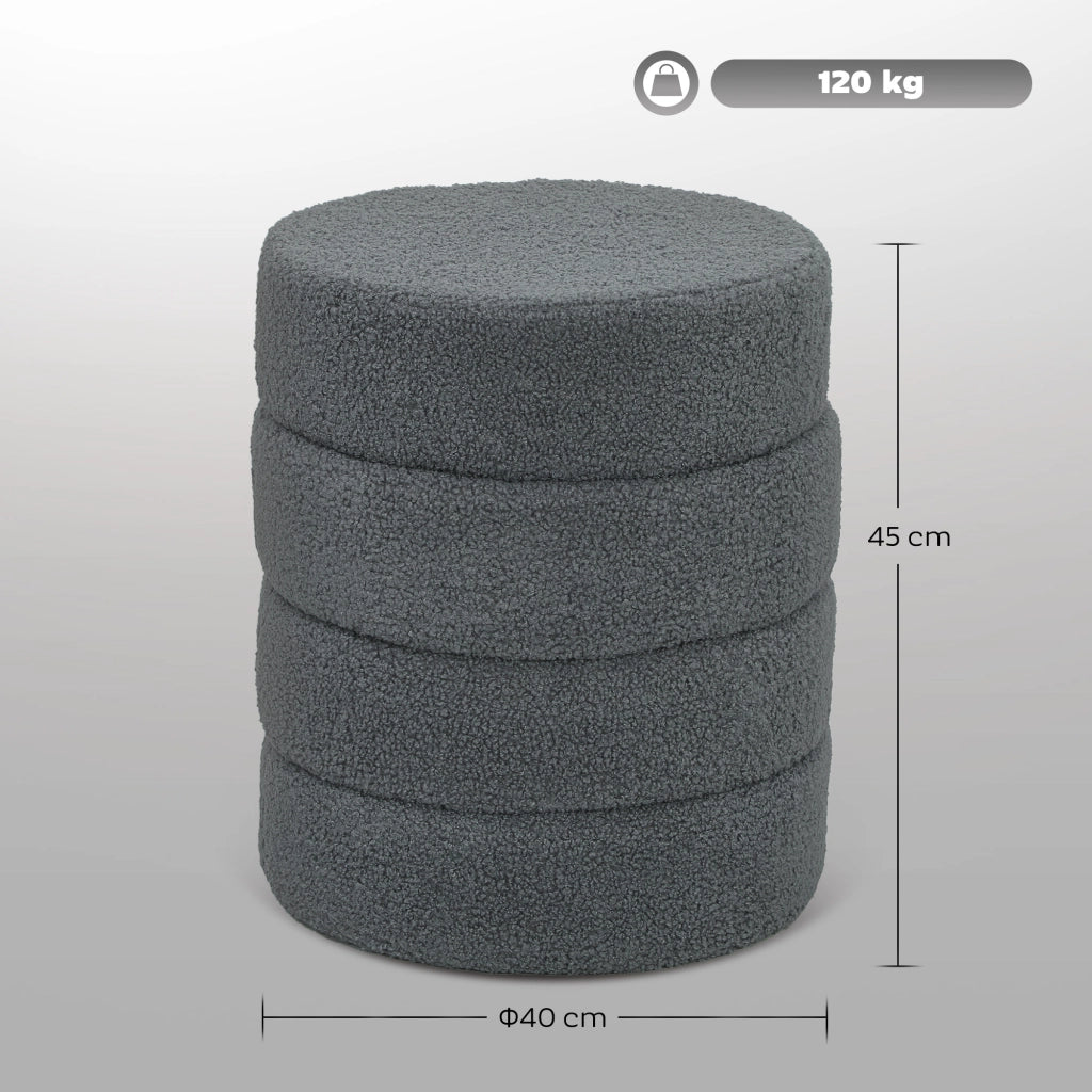 Pouf rotondo tondino ¨C zephmum ¨C velluto scuro ¦µ40x45H cm