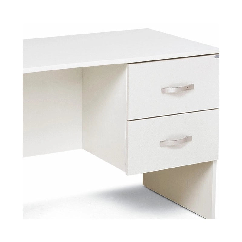 Scrivania 2 cassetti Bianco Frassinato in legno nobilitato H.75x119x64 cm