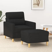 Poltrona con Poggiapiedi Nero 60 cm in Tessutocod mxl 70998