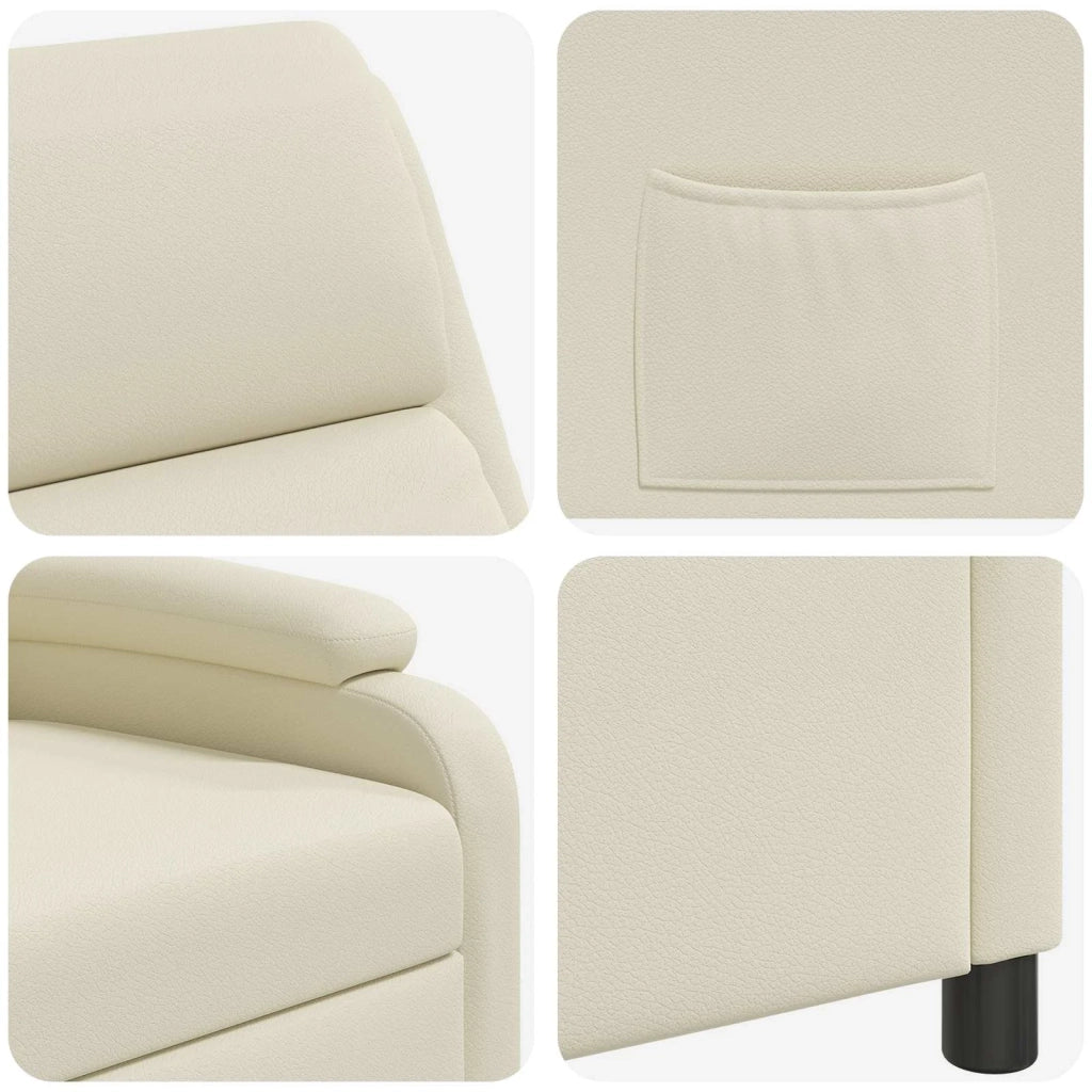 Divano Sedia-Poltrona reclinabile Crema Similpelle 186288