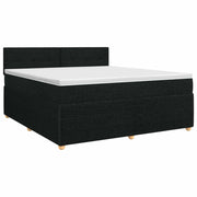 Letto box spring con materasso Nero 160 x 200 cm Tessuto 3451505