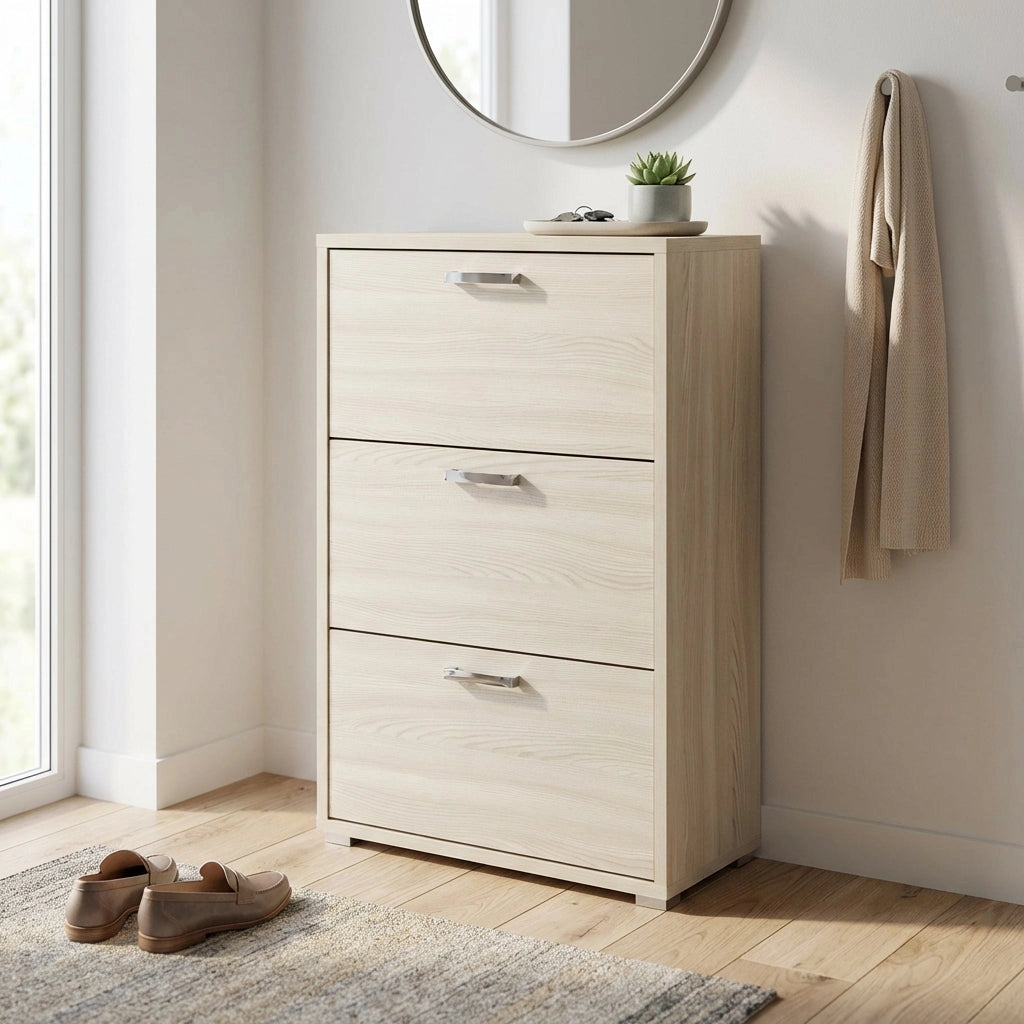 Scarpiera 3 ante a ribalta in Legno Composito cm 75 3x33x115 7 - WILLIS