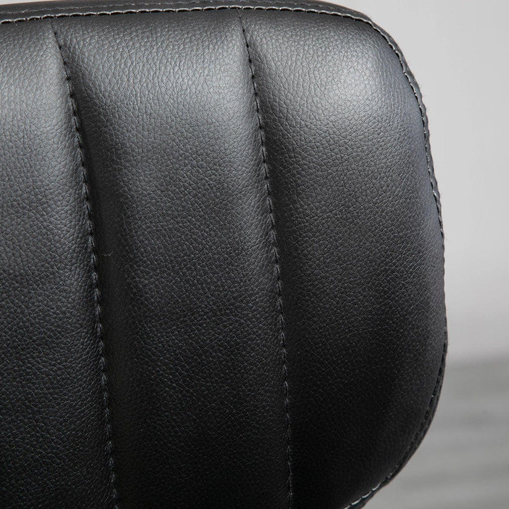 Sgabello da lavoro con ruote girevole 360¡ã ¨C Xylo ¨C Regolabile 47-62 cm rivestimento nero cromato