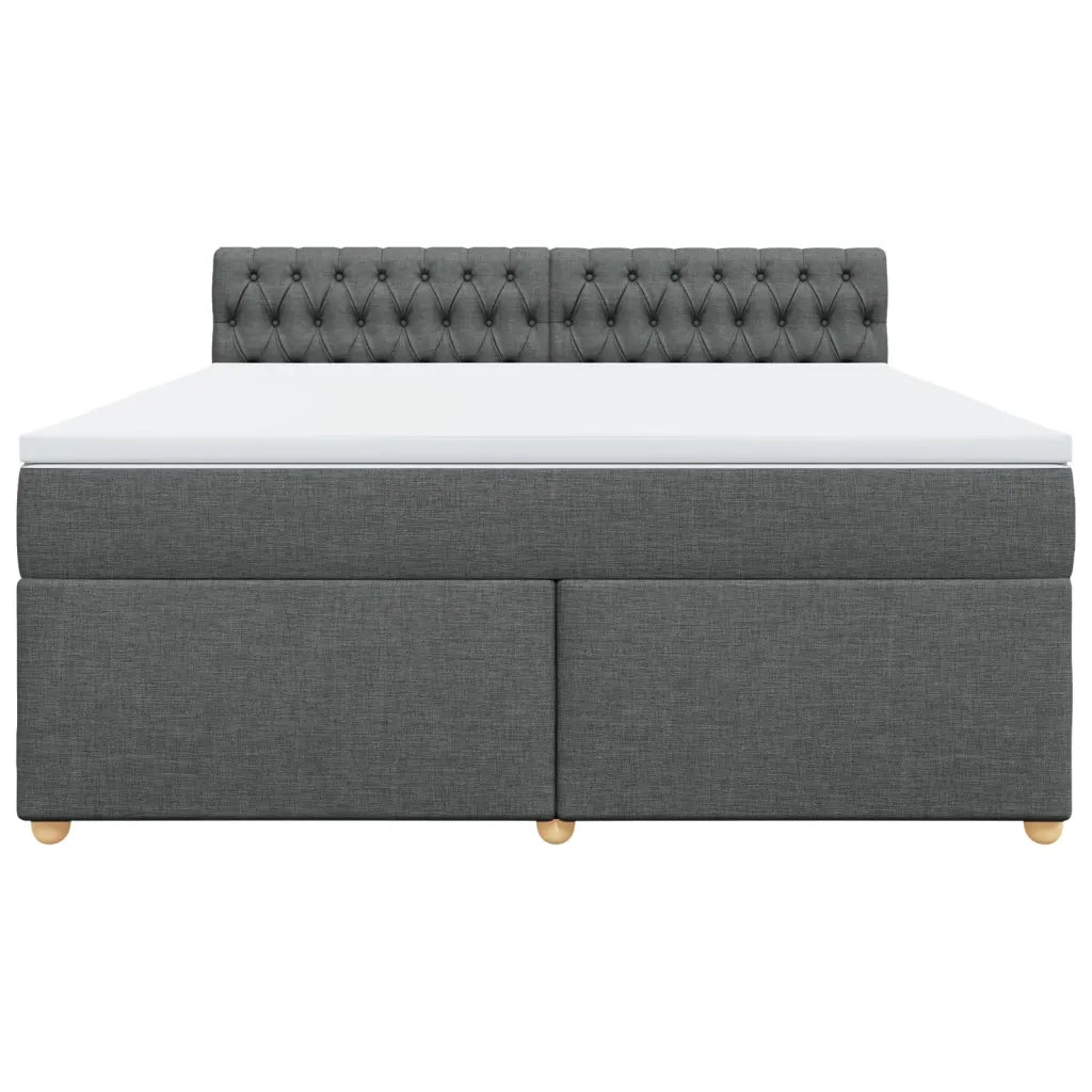 Giroletto a Molle con Materasso Grigio Scuro 180x200 cm Tessuto 3286767