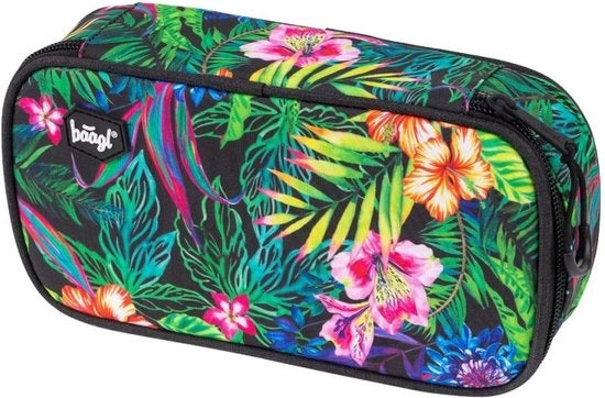 Etui per ragazze, borsa per scuola per materiali di scrittura, attrezzature scolastiche, borsa per penne, etui per ragazzi, tropicale, Compatta